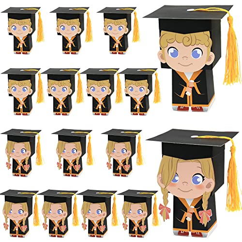 Hayaww 16 Pcs Doktorhut Deko Box, Geschenke Doktorhut Box Abschluss Geschenk Deko Box Graduation Cap Geschenkbox Abschluss Candy Box FüR Abi Abschlussfeiern Deko Geschenke Verpacken SüßIgkeiten von Hayaww