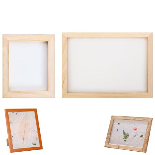 Hayaww 2 Pcs Papermaking Hand Molds,Wooden Screen Printing Frame Paper Making Frame Paper Making Steve Wood Paper Making Screen Kit Paper Wood Making Mould,2 GrößEn,Kids Teens Teaching (2) von Hayaww