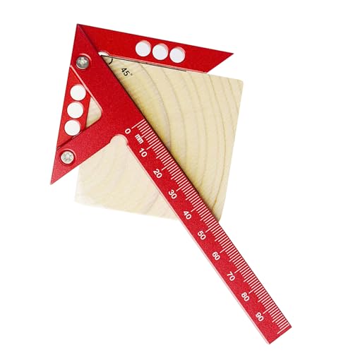 Hayaww Messwerkzeug Zimmermannslineal Mittenfinder Mittenlehre Linienlineal aus Aluminiumlegierung Zentrumsfinder Mittenfinder Linienlineal 45° 90° Winkel Linie Messgerät Zimmermannslineal (A) von Hayaww