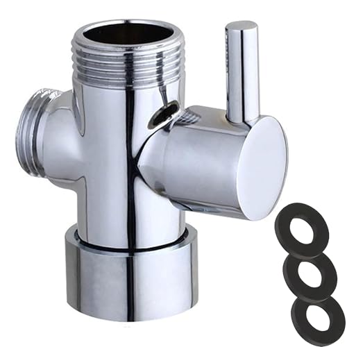 Hayaww Umlenkventil Dusche Adapter Ventil Badventil Chrom Umschalter FüR Die Dusche Dreiwege Ventil Umsteller FüR Toiletten Badezimmer KüChe Handbrausekopf Und Festen SprüHkopf, Ersatzteil Duschsystem von Hayaww
