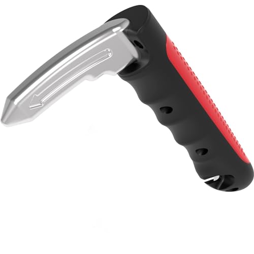 Haydyson 3-in-1-Auto-Griffhilfe für ältere Menschen, rot, 15,5 x 9,7 cm, legierter Stahl und Verbundstoff, Nylon-Griff, unterstützt bis zu 180 kg, U-förmiger Türriegel kompatibel von Haydyson