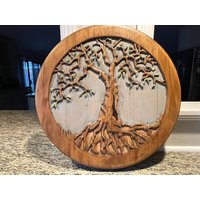Baum Des Lebens Wandbehang, Handgeschnitzt Baum Des Lebens Wandbehang, Handgeschnitzt von HayesWoodDesign