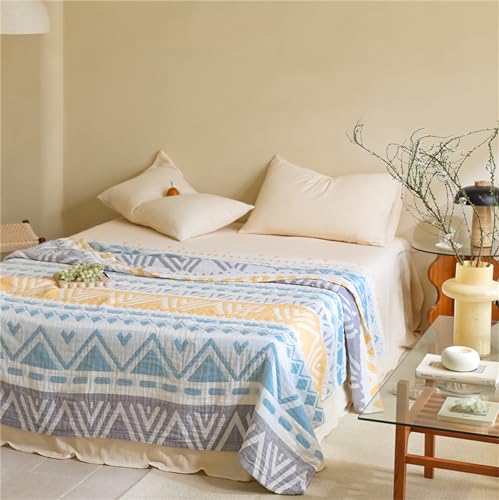 Hayisugal Baumwolle Decke Kuscheldecke, Weiche und Atmungsaktive Tagesdecke,Wohndecke Sofadecke Leichte Bequeme Baumwoll Musselin Decke für Ganze Saison, Boho L, 150x200cm von Hayisugal