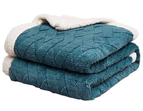 Hayisugal Flauschige Sherpa Kuscheldecke - hochwertige Schafdecke, super weiche Fleecedecke als Sofadecke, Tagesdecke oder Wohndecke Couchdecke Sofa überwurfdecke, Dunkelgrün, 200 x 230cm von Hayisugal