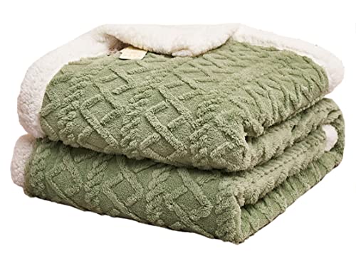 Hayisugal Flauschige Sherpa Kuscheldecke - hochwertige Schafdecke, super weiche Fleecedecke als Sofadecke, Tagesdecke oder Wohndecke Couchdecke Sofa überwurfdecke, Grün, 200 x 230cm von Hayisugal