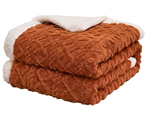 Hayisugal Flauschige Sherpa Kuscheldecke - hochwertige Schafdecke, super weiche Fleecedecke als Sofadecke, Tagesdecke oder Wohndecke Couchdecke Sofa überwurfdecke, Karamell, 200 x 230cm von Hayisugal