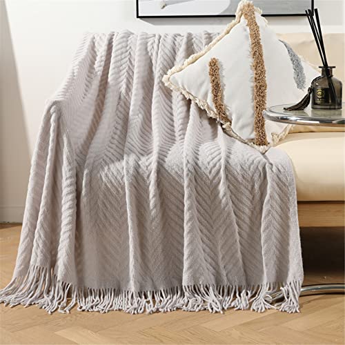 Hayisugal Kuscheldecke Flauschig Super Weiche Boho Decke Flauschig Wolldecke Wendedecke als Sofadecke Fleecedecke Tagesdecke Couchdecke, Hellgrau, 130 x 150cm von Hayisugal