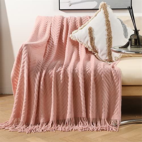 Hayisugal Kuscheldecke Flauschig Super Weiche Boho Decke Flauschig Wolldecke Wendedecke als Sofadecke Fleecedecke Tagesdecke Couchdecke, Rosa, 130 x 150cm von Hayisugal