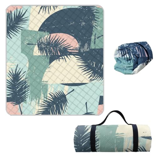 Hayisugal Picknickdecke 200x200 cm Verdickte Stranddecke Sandfrei Wasserdicht Campingdecke Picknickmatte Tragbare Picknickdecke für Strand,Picknick,Wandern,Park,Reisen, Pflanzen O, 150 x 200 cm von Hayisugal