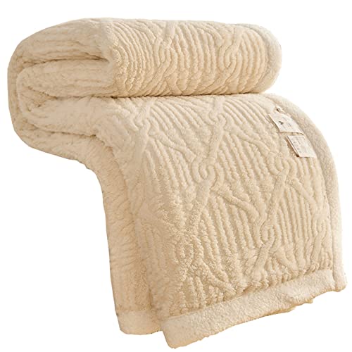 Hayisugal Sherpa Kuscheldecke Flauschige Schlafdecke, super weiche Fleecedecke als Sofadecke, Tagesdecke oder Wohndecke Couchdecke Sofa überwurfdecke, Beige, 150x200cm von Hayisugal