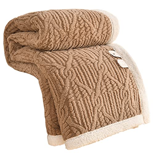 Hayisugal Sherpa Kuscheldecke Flauschige Schlafdecke, super weiche Fleecedecke als Sofadecke, Tagesdecke oder Wohndecke Couchdecke Sofa überwurfdecke, Braun, 100x150cm von Hayisugal