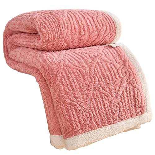 Hayisugal Sherpa Kuscheldecke Flauschige Schlafdecke, super weiche Fleecedecke als Sofadecke, Tagesdecke oder Wohndecke Couchdecke Sofa überwurfdecke, Rosa, 100x150cm von Hayisugal