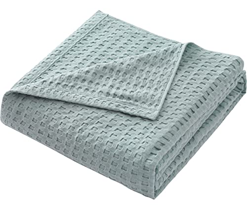 Hayisugal Tagesdecke 100% Baumwolle Waffelpique Kuscheldecke Flauschige Wohndecke Soft Sommerdecke Waffeloptik Luftige Baumwolldecke als Bett Überwurf, Sofa Couch Decke, Hellblau, 150 x 200cm von Hayisugal