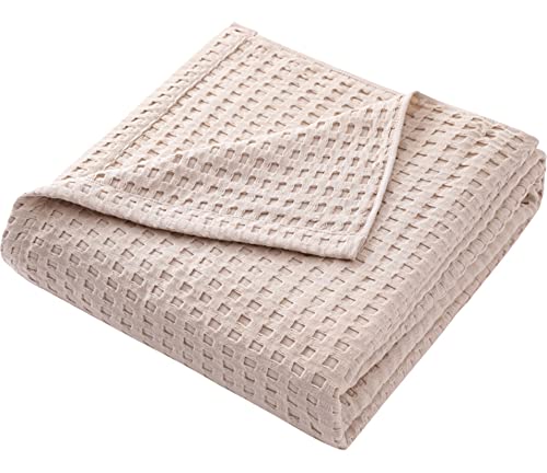 Hayisugal Tagesdecke 100% Baumwolle Waffelpique Kuscheldecke Flauschige Wohndecke Soft Sommerdecke Waffeloptik Luftige Baumwolldecke als Bett Überwurf, Sofa Couch Decke, Khaki, 200 x 230cm von Hayisugal