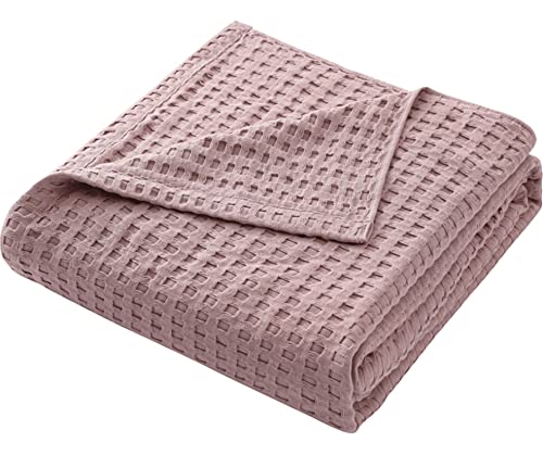 Hayisugal Tagesdecke 100% Baumwolle Waffelpique Kuscheldecke Flauschige Wohndecke Soft Sommerdecke Waffeloptik Luftige Baumwolldecke als Bett Überwurf, Sofa Couch Decke, Rosa, 150 x 200cm von Hayisugal