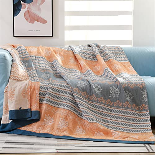 Hayisugal Tagesdecke Bettüberwurf 100% Baumwolle Boho Decke Baumwolldecke als Bett-Überwurf,Couch-Überwurf,Sofa-Überwurf,Doppelseitig Kuscheldecke, Weizenohr Orange, 150x200cm von Hayisugal