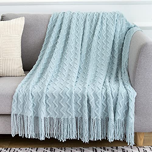Hayisugal Tagesdecke Gestrickte Decke Sofadecke Bettdecke Ultra Soft überwurf Couch Decke Boho Wohndecke Kuscheldecke für Couch Bett Sofa Stuhl Büro, Hellblau, 125 x 200 cm Hayisugal Tagesdecke Gestrickte Decke Sofadecke Bettdecke Ultra Soft überwurf Couch Decke Boho Wohndecke Kuscheldecke für Couch Bett Sofa Stuhl Büro, Hellblau, 125 x 200 cm von Hayisugal