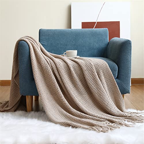 Hayisugal Tagesdecke Wohndecke Boho Decke weich Gestrickte Decke Wendedecke Kuscheldeck Sofadecke Couchdecke Soft überwurf Decke, Khaki, 130 x 150cm von Hayisugal