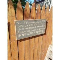 Custom Geschnitztes Holzschild - For I Know The Plans Have For You ... Jeremia 2911 von HayleesCloset