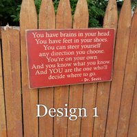 Custom Geschnitztes Holzschild - "You Have Brains in Your Head. You Feet Boots ..." von HayleesCloset
