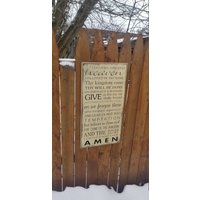 "Geschnitztes Holzschild "Vater Unser Vater, Vater Unser" in Himmel" von HayleesCloset
