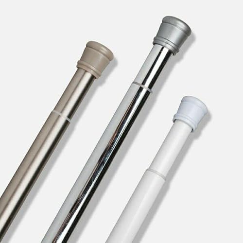 QUALITATIVE DUSCHVORHANG STANGE 75 - 125 cm WEISS TELESKOPSTANGE! SPRING SHOWER ROD WHITE! von Hayrets