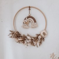Makramee Baby Mobile Mit Trockenblumen Und Regenbogen - Boho Deko Für Das Kinderzimmer Zum Verschenken Makramee Baby Mobile Mit Trockenblumen Und Regenbogen - Boho Deko Für Das Kinderzimmer Zum Verschenken von HazelandBeck