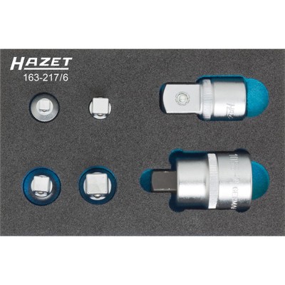 Adapter-Satz 163-217/6, Vierkant hohl 6,3mm (1/4"), Vierkant hohl 10 (3/8") von Hazet