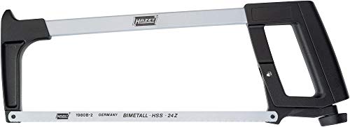 HAZET Metall-Säge 1980N | 390 mm lang | inklusive einem Sägeblatt (24 Zähne) und stabilen Griffen, DIN 6494 Form A | für eine präzise Bearbeitung von Metallen von Hazet