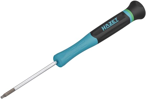 HAZET Elektronik Schraubendreher 811EL-T8, SW T8 Innen TORX Profil, für kleinste Schrauben, drehbarer Zentrierknopf, sicherer Halt durch breite Griffrillen von Hazet