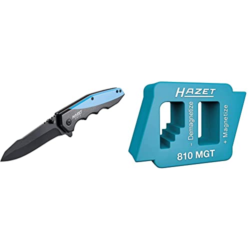 HAZET Klappmesser 2157-3 | Outdoor Taschenmesser mit hochwertiger Edelstahl-Klinge & Magnetisier- / Entmagnetisier-Werkzeug 810MGT - Magnetisierer und Entmagnetisierer für Schraubendreher von Hazet