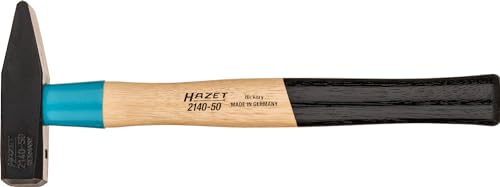 HAZET Schlosserhammer (Stahl-Stielschutzhülse Bluguard, Hickoryholz, Güteklasse A, 500 g, Länge: 320 mm) 2140-50 von Hazet