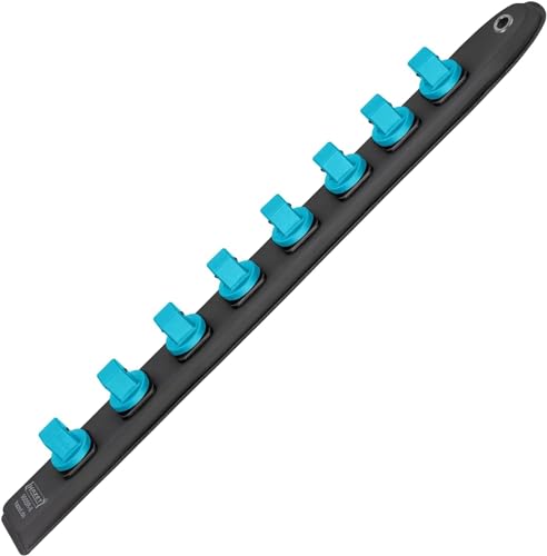 HAZET Smart-Rail 900SR-8 | magnetische Unterseite mit 8 Steckplätzen und Drehverriegelung, Antrieb: Vierkant 12,5 mm (1/2 Zoll) | flexible Kunststoff-Steckleiste für Steckschlüssel von Hazet