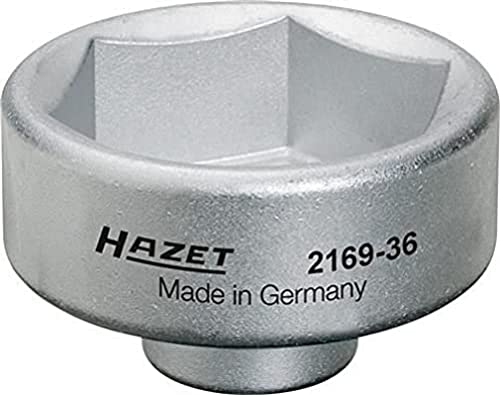 HAZET Öl-Filter-Schlüssel 2169-36 | passendes Werkzeug für verschiedene Ölfilter mit einem Durchmesser von 49,5 mm, Antrieb: Vierkant 10 mm, Abtrieb: Außen Sechskant, Made in Germany von Hazet