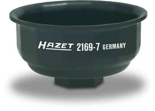 HAZET Öl-Filter-Schlüssel 2169-7 | passendes Werkzeug für verschiedene Ölfilter mit einem Durchmesser von 76 mm, Antrieb: Vierkant 12,5 mm, Abtrieb: Außen 14-kant, Made in Germany von Hazet