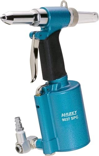 HAZET Blindniet-Pistole 9037SPC I pneumatisch, hydraulisch, 4 Mundstücke, Zugkraft:8700N, Nietengröße: 2,4-4,8 mm, Hublänge 14 mm I Werkzeug zum setzen von Blindnieten von Hazet
