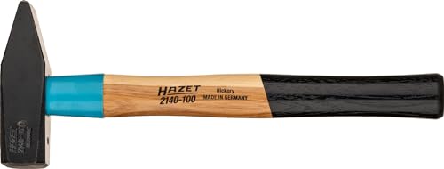 HAZET Schlosserhammer (Stahl-Stielschutzhülse Bluguard, Hickoryholz, Güteklasse A, 1000 g, Länge: 360 mm) 2140-100 von Hazet