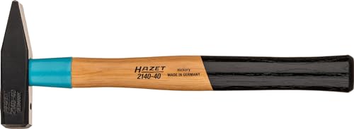 HAZET Schlosserhammer (Stahl-Stielschutzhülse Bluguard, Hickoryholz, Güteklasse A, 400 g, Länge: 310 mm) 2140-40 von Hazet