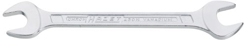 HAZET Doppel-Maulschlüssel 450NA-1.1/16X1.1/4 verchromt, Schlüsselweite: 1.1⁄16 x 1.1⁄4 mm | Maulstellung: 15° | Schaft mit extra stabilem Doppel-T-Profil | Made in Germany von Hazet
