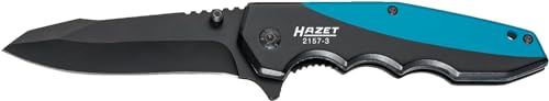 HAZET Taschenmesser 2157-3 | Outdoor Taschenmesser mit hochwertiger Edelstahl-Klinge | Aluminium-Griff mit Fingermulden für den Einsatz in Werkstatt, Industrie oder Hobby von Hazet