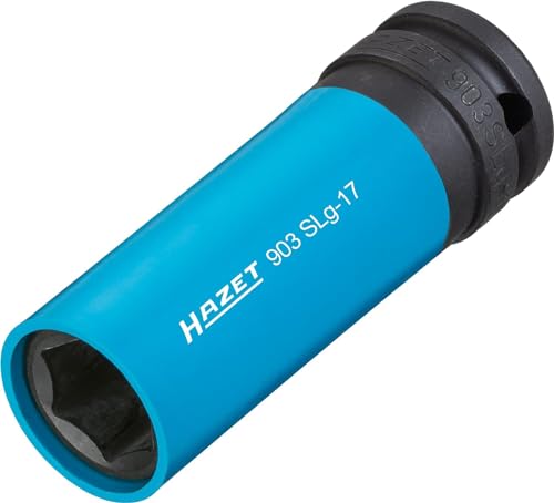 HAZET Steckschlüsselsatz 903SLG-17/3 | 3-teiliges Werkzeug-Set, Antrieb: Vierkant 12,5 mm (1/2 Zoll), Abtrieb: Außen Sechskant, Schlüsselweite: 17 mm, für Schlagschrauber von Hazet