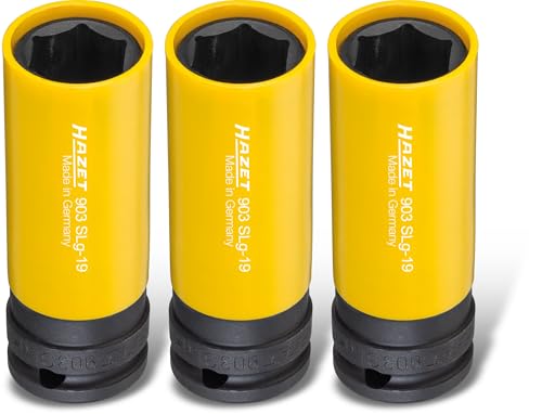 Hazet Steckschlüsseleinsatz-Satz 903SLG-19/3 (3 Einsätze, 1/2 Zoll (12,5 mm) Vierkantantrieb, mit Kunststoffhülse zum Schutz von Felgen, Schlüsselweite: 19 mm) Hazet Steckschlüsseleinsatz-Satz 903SLG-19/3 (3 Einsätze, 1/2 Zoll (12,5 mm) Vierkantantrieb, mit Kunststoffhülse zum Schutz von Felgen, Schlüsselweite: 19 mm) von Hazet