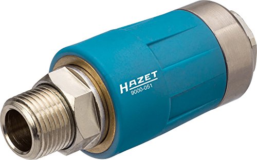 Hazet Sicherheitskupplung (passend für alle Luftanschlussnippel, sichere Trennung der Verbindung, 3/8 Zoll (16,41 mm) Außengewinde) 9000-051 von Hazet