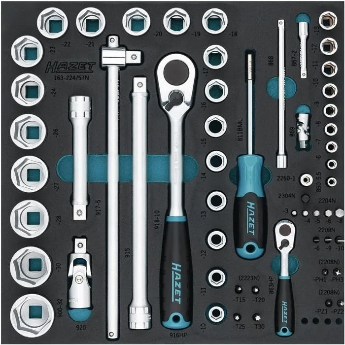 Hazet Werkzeugmodul Set Steckschlüssel Schraubendreher 57 Teilig 2/3 344x342 Mm B-Ware von Hazet