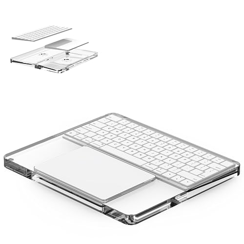 Hazevaiy Acryl-Tastatur- und Trackpad-Ständer, kompatibel mit Magic Keyboard der zweiten und dritten Generation und Magic Trackpad Magic Keyboard und Trackpad-Tablett-Halter (transparent) von Hazevaiy