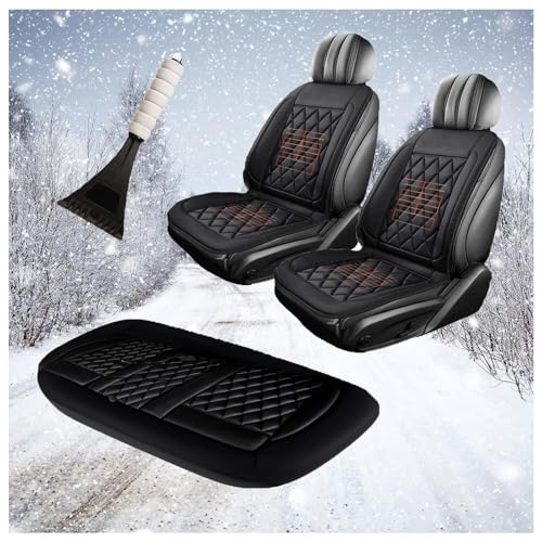 Hazomeu Sitzauflage Auto Mit Schneeräumschaufel Winter Auto Sitz Auflage Bequemer,Main+Auxiliary+rearseat von Hazomeu
