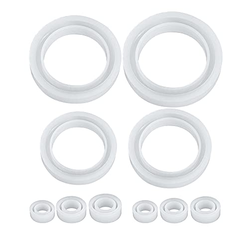 Hazrcvr Epoxidharz Gießformen 10 Stück Silikonformen Armreif Ring Form Ringformen für Epoxidharz Silikonform Ringe Resin Silikonform Armreif Ring Gießform für Dekoration Machen von Hazrcvr