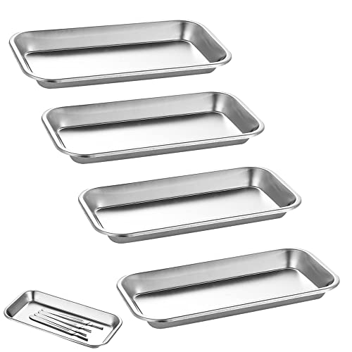 Hazrcvr Nierenschale Edelstahl 4 Stück Instrumententablett Labortablett Lab Schalen Labor Servierplatten Rechteckige Tabletts Rechteckige Medizinisches Tabletts Labortablett Kleines Tablett Hazrcvr Nierenschale Edelstahl 4 Stück Instrumententablett Labortablett Lab Schalen Labor Servierplatten Rechteckige Tabletts Rechteckige Medizinisches Tabletts Labortablett Kleines Tablett von Hazrcvr