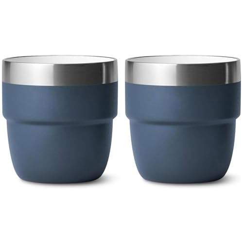 2pcs 4oz stapelbare Edelstahl -Espresso -Tassen Vakuum isoliert kleine Kaffeetassen für heiße und kalte Getränke und leicht zu reinigen von Hbbgdiy