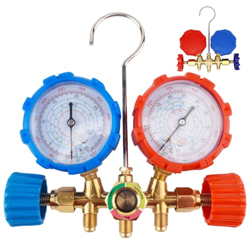 3 -Wege -AC -Messgerät -Kältemittel -Messgeräte mit 3 -Fuß -Schlauch- und Adapterhänge -AC -Verteiler -Messgerät für R134A R22 R32 R410A Ladungsdiagnosewartung 3 -Wege -AC -Messgerät -Kältemittel -Messgeräte mit 3 -Fuß -Schlauch- und Adapterhänge -AC -Verteiler -Messgerät für R134A R22 R32 R410A Ladungsdiagnosewartung von Hbbgdiy